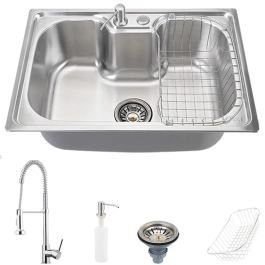 Kit Cuba Para Cozinha Em Aço Inox Com Acessórios Carajás Torneira Monocomando Envira Pingoo.casa