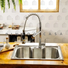Kit Cuba para Cozinha Pia com Acessórios Inox Carajás Tábua de Corte e Lixeira Prata
