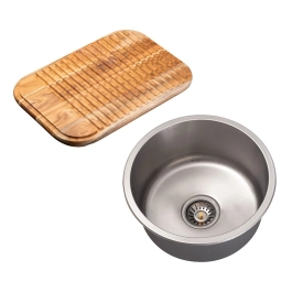 Kit Cuba Redonda Tamoios e Tábua Para Lavanderia Prata