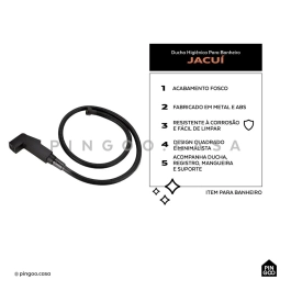 Kit Ducha Jacuí e Acabamento de Registro Preto