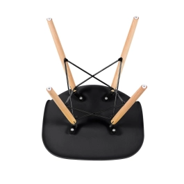 Kit - Mesa de vidro Eames 100 cm + 5 cadeiras Eiffel DSW preto