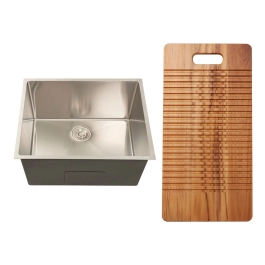 Kit Tanque Aço Inox 304 e Tábua de Apoio Pacajás Prata