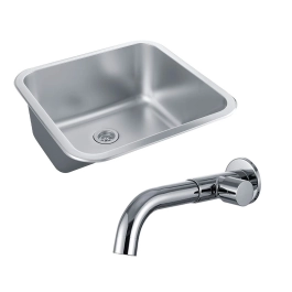 Kit Tanque Aço Inox e Torneira Capivari Prata