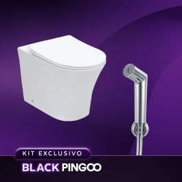 Kit Vaso Sanitário Convencional Tanzanita Branco e Ducha Manual Apa Pingoo.casa - Branco e Prata