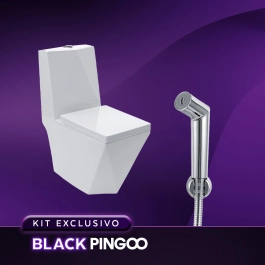 Kit Vaso Sanitário Monobloco Opala e Ducha Manual Apa Pingoo.casa - Branco e Prata