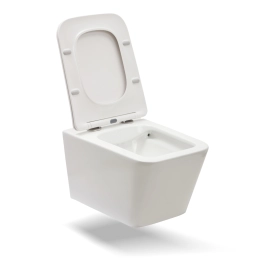 Kit Vaso Sanitário Suspenso Saída Horizontal Esmeralda e Ducha Manual Jacuí Pingoo.casa - Branco e Preto