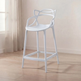 Banqueta média para bancada Master Allegra em Polipropileno 66 cm - Branco