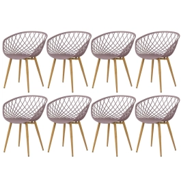 Kit 8 Cadeiras de jantar Clarice Nest com design moderno e anatômico - Fendi
