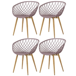 Kit 4 Cadeiras de jantar Clarice Nest com design moderno e anatômico - Fendi