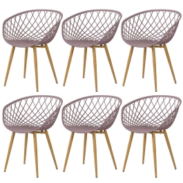 Kit 6 Cadeiras de jantar Clarice Nest com design moderno e anatômico - Fendi