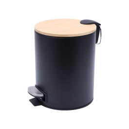 Lixeira com Pedal Bambu Black 3L - Mimo Style