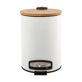Lixeira com Pedal Bambu White 3L - Mimo Style