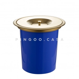 Lixeira de embutir para Bancada 5 Litros Aço Inox 304 Dourado Escovado