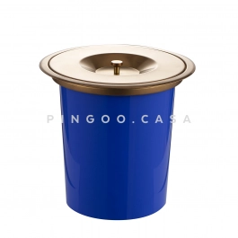 Lixeira de embutir para Bancada 5 Litros Aço Inox 304 Dourado Rose Escovado