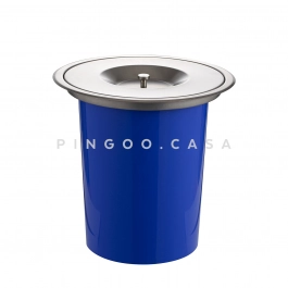 Lixeira de embutir para Bancada 8 Litros Aço Inox 201 Prata Escovado