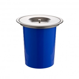 Lixeira de embutir para Bancada 8 Litros Aço Inox 201 Prata Escovado