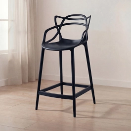 Banqueta média para bancada Master Allegra em Polipropileno 66 cm - Preto