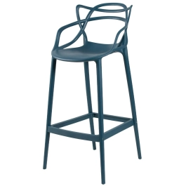Banqueta alta para bancada Master Allegra em Polipropileno 78 cm - Azul petróleo