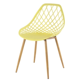 Cadeira de jantar Clarice Cloe com design contemporâneo - Amarelo Cadeira de jantar Clarice Cloe com design contemporâneo - Amarelo