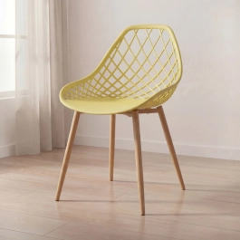 Cadeira de jantar Clarice Cloe com design contemporâneo - Amarelo