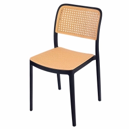 Cadeira de jantar Maya com design moderno e assento confortável - Preto