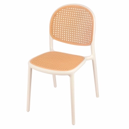 Cadeira de jantar Mumbai de telinha com design contemporâneo e assento anatômico – Branco