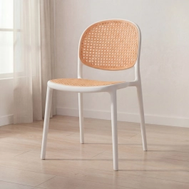 Cadeira de jantar Mumbai de telinha com design contemporâneo e assento anatômico – Branco