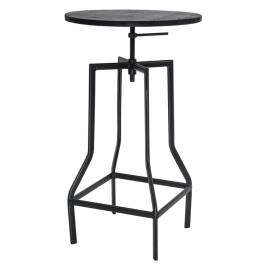Mesa alta para bistro e bar com tampo de madeira Turner - Preto