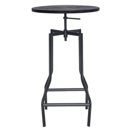 Mesa alta para bistro e bar com tampo de madeira Turner - Preto Mesa alta para bistro e bar com tampo de madeira Turner - Preto
