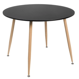 Mesa de Jantar e cozinha Redonda 100 cm Clarice com Tampo em MDF Laqueado - Preto