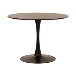 Mesa de Jantar e cozinha Redonda 100 cm Tulipa com Tampo em MDF Laqueado - Preto