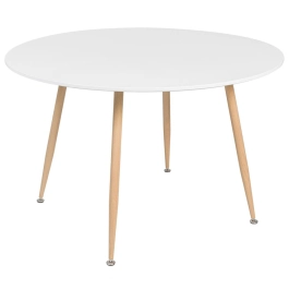 Mesa de Jantar e cozinha Redonda 120 cm Clarice com Tampo em MDF Laqueado - Branco