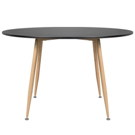 Mesa de Jantar e cozinha Redonda 120 cm Clarice com Tampo em MDF Laqueado - Preto