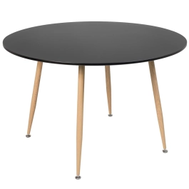 Mesa de Jantar e cozinha Redonda 120 cm Clarice com Tampo em MDF Laqueado - Preto Mesa de Jantar e cozinha Redonda 120 cm Clarice com Tampo em MDF Laqueado - Preto