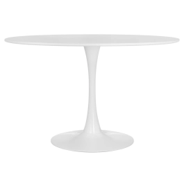 Mesa de Jantar e cozinha Redonda 120 cm Tulipa com Tampo em MDF Laqueado - Branco