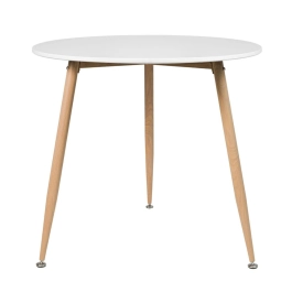 Mesa de Jantar e cozinha Redonda 80 cm Clarice com Tampo em MDF Laqueado - Branco