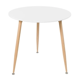Mesa de Jantar e cozinha Redonda 80 cm Clarice com Tampo em MDF Laqueado - Branco Mesa de Jantar e cozinha Redonda 80 cm Clarice com Tampo em MDF Laqueado - Branco