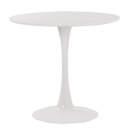 Mesa de Jantar e cozinha Redonda 80 cm Tulipa com Tampo em MDF Laqueado - Branco