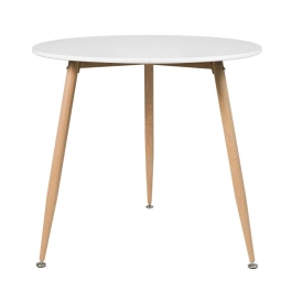 Mesa de jantar redonda 80 cm branco + 3 cadeiras Clarice Nest Branco