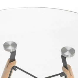 Mesa de jantar redonda Eames Eiffel com tampo de vidro 120 cm Mesa de jantar redonda Eames Eiffel com tampo de vidro 120 cm
