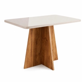 Mesa de jantar Siena Laráz Retangular com tampo Off White 120x80 cm