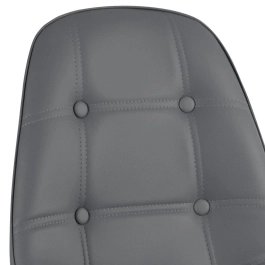Mesa Eames com tampo de vidro 120 cm + 6 cadeiras estofadas Eiffel Botonê - Cinza Escuro
