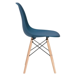Mesa redonda Eames 100 cm preto + 6 cadeiras Eiffel DSW - Azul Petróleo Mesa redonda Eames 100 cm preto + 6 cadeiras Eiffel DSW - Azul Petróleo
