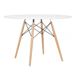 Mesa Redonda Eames 120 cm Branco + 6 Cadeiras Eames DSW - Branco Mesa Redonda Eames 120 cm Branco + 6 Cadeiras Eames DSW - Branco