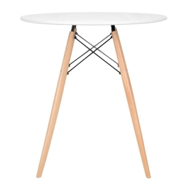 Mesa Redonda Eames 70 cm Branco + 4 Cadeiras Eames DSW - Branco Mesa Redonda Eames 70 cm Branco + 4 Cadeiras Eames DSW - Branco