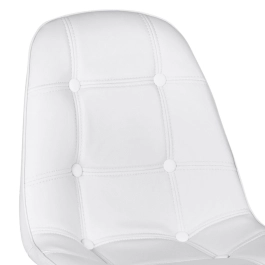Mesa redonda Eames 80 cm preto + 4 cadeiras estofadas Eiffel Botonê Branco Mesa redonda Eames 80 cm preto + 4 cadeiras estofadas Eiffel Botonê Branco