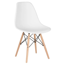 Mesa redonda Eames com tampo de vidro 100 cm + 4 cadeiras Eiffel DSW - Branco Mesa redonda Eames com tampo de vidro 100 cm + 4 cadeiras Eiffel DSW - Branco