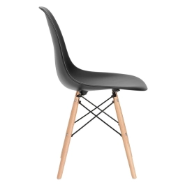 Mesa redonda Eames com tampo de vidro 120 cm + 4 cadeiras Eiffel DSW - Preto Mesa redonda Eames com tampo de vidro 120 cm + 4 cadeiras Eiffel DSW - Preto