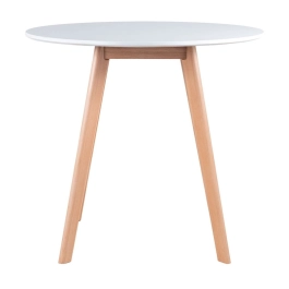 Mesa redonda Leda 80 cm branco + 3 cadeiras estofadas Leda Cinza Escuro