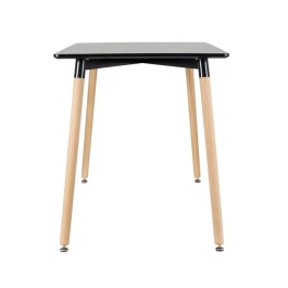 Mesa retangular Eames 60 x 120 cm preto + 4 cadeiras Eiffel DSW - Preto